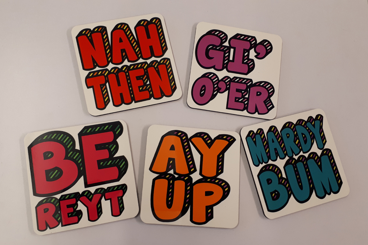 Yorkshire sayings on coasters